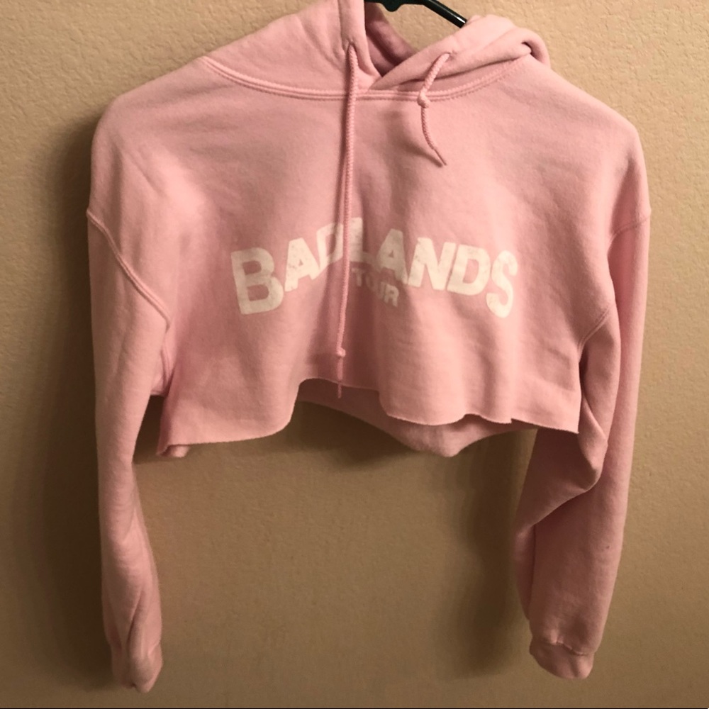 Halsey Badlands Tour Pink Cropped Hoodie Small